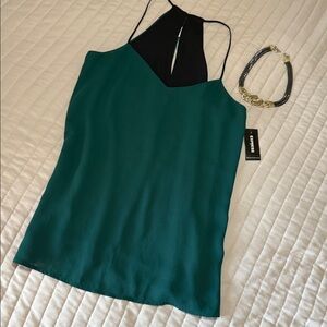 New Express Teal and Black Camisole XS